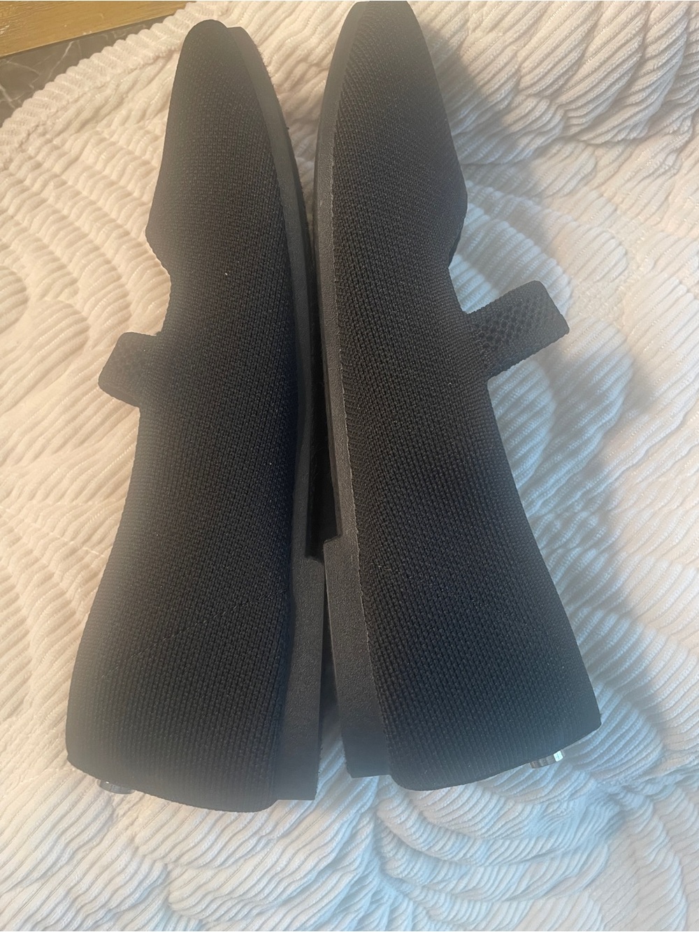 Steve Madden Black Knit Mary Jane Flats with Silver Buckles Size 8 NWOT - Picture 4 of 8